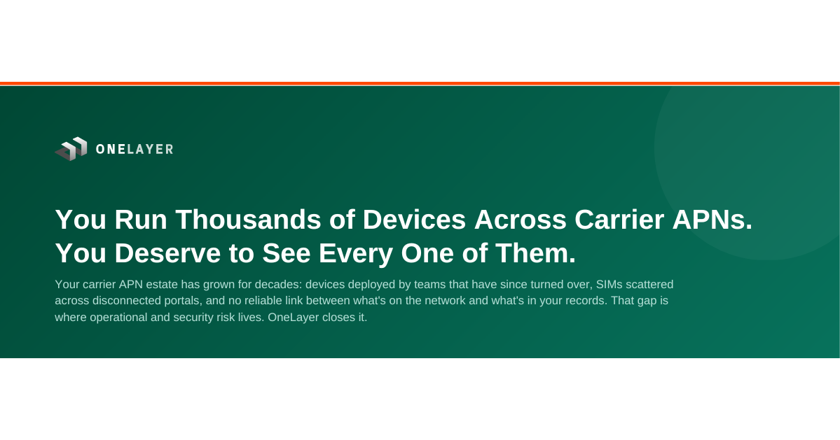 Dashboard showing carrier APN visibility across thousands of enterprise devices and SIM records