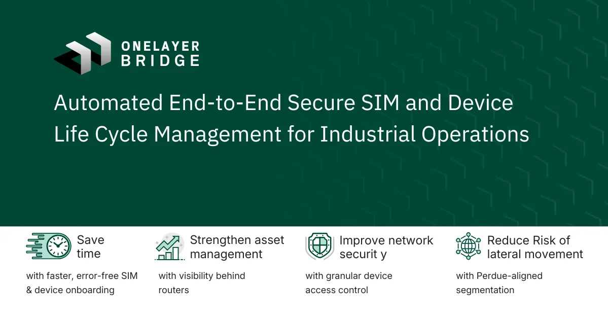 Automated secure SIM and device life cycle management for industrial operations diagram