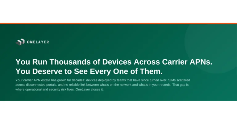 Dashboard showing carrier APN visibility across thousands of enterprise devices and SIM records